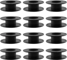 12Pcs 55Mm Plastic Spool Black Bobbin Empty Spools for Ribbon Beading String Wir