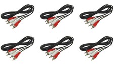 6pcs 6ft Stereo RCA Male to RCA Male Audio Input Cable MP3 CD Tape Radio Tuner