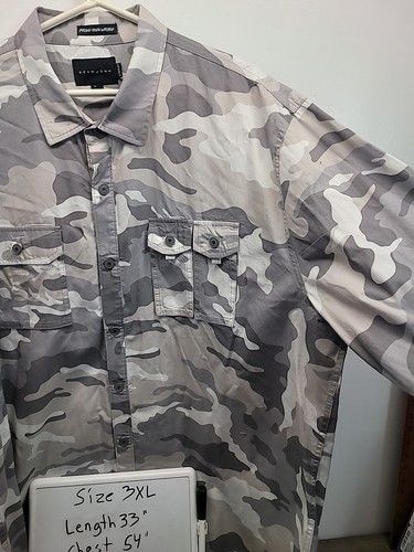 Sean John Legacy Gray Camo Shirt Men's 3XL Army Military Utility Button Up - Picture 8 of 16