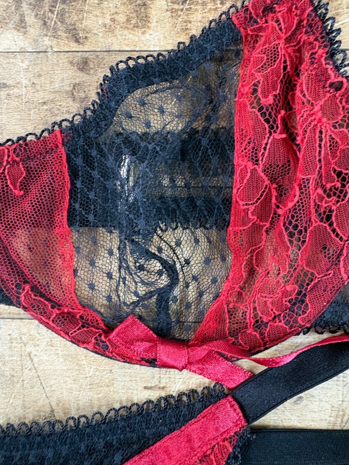 Agent Provocateur Underwire Bra & Thong Set Red Satin eBay