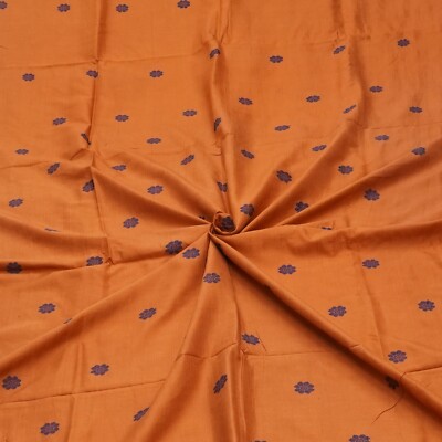 Vintage Rust 100% Pure Silk Handwoven Sari Remnant 4YD Craft Fabric Silk Scrap