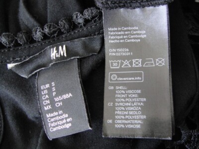H&M Size Small Women's Black Lace Neckline Sleeveless Tank Top | eBay
