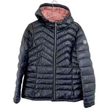 Noize Maisie Vegan Down Lightweight Puffer Hooded Jacket Women’s Size L Black