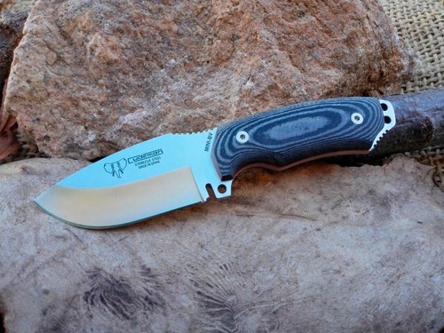 Cuchillo CUDEMAN 115-B Mini Boina Verde Hoja 9 cm. Acero Bohler Micarta Negra
