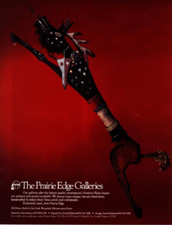 1993 AMERICAN INDIAN ELK DANCE STICK PRINT AD, JIM LITTLE WOUNDED EXHIBIT PRINT