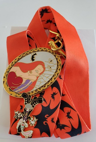 Disney Jessica Rabbit Halloween 🎃 Bats Lanyard with Roger Rabbit Pin LE 500 PIN - Picture 2 of 6