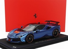 BBR ERRARI SF90 XX STRADALE 2024 BLU ELETTRICO with Showcase 1/18 Scale LE50 New