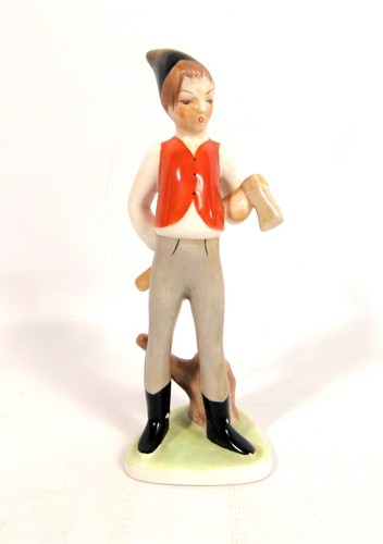 Small Vintage Hollohaza Porcelain Lumber Jack Figurine - Picture 2 of 11