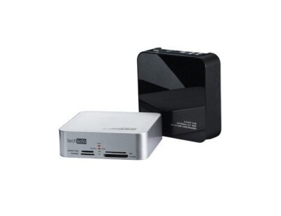TechSolo TMR-700 HDD Gehäuse Case 3.5'' IDE m. USB2.0 Cardreader in Weiß + Tasche