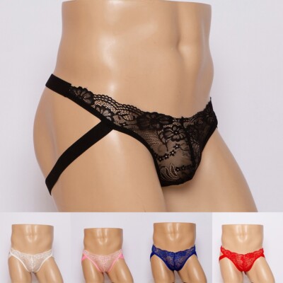 Verführerisches Herren Spitze G String Jock Strap Sissy Höschen für ein mutig