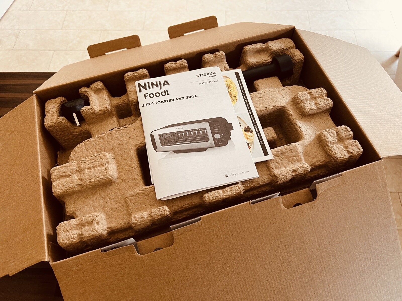 Ninja Foodi 2in1 Toaster & Grill Black ST100UK Toast Bagel Defrost