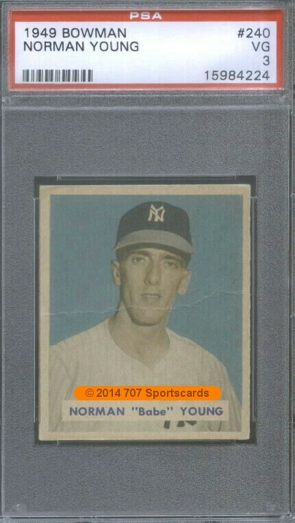 1949 Bowman 240 Norman Young PSA 3 (4224)