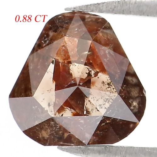 0.88 CT Natural Loose Triangle Shape Brown Color Diamond 6.90 MM Rose Cut NQ7866 - Picture 2 of 8