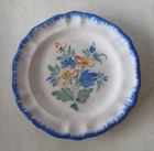 Beautiful antique plate, Martres Tolosane with blue border flowers; 19th century