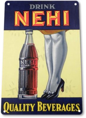 Targa in metallo con logo Royal Crown RC Cola Soda Pop Ad