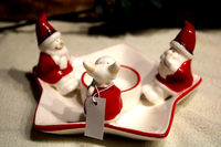 Teelichthalter Sternteller, Mit 3 Weihnachtsfiguren, Durchm. 15 Cm, H 8 Cm