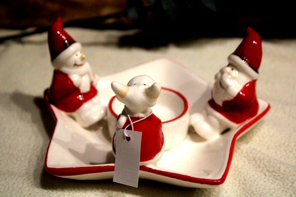 Teelichthalter Sternteller, Mit 3 Weihnachtsfiguren, Durchm. 15 Cm, H 8 Cm-image