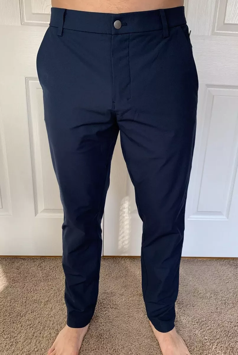 Lululemon Men Size 28 Commission Pant Slim 32”L Blue TRNV Warpstreme Causal