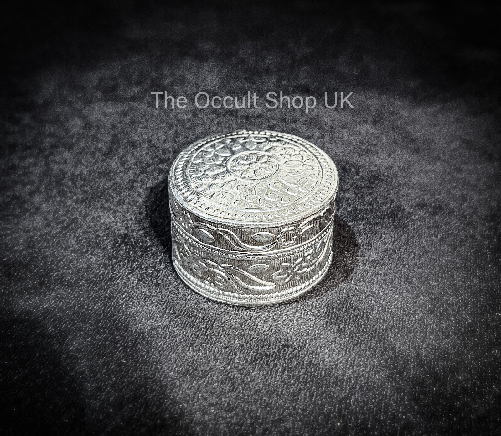 925 SILVER TRINKET BOX Ornate Vintage Jewellery Casket Sindoor Kajal Gothic Puja