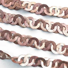 Solid Raw Copper Soldered Bali Chain 20mm Circle Flat Links Q1 Foot Per Pkg