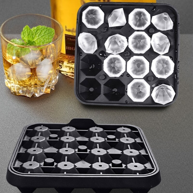 Diamond Shaped Flexible Ice Tray Kitchen Accessary Silicone Ice Maker ...