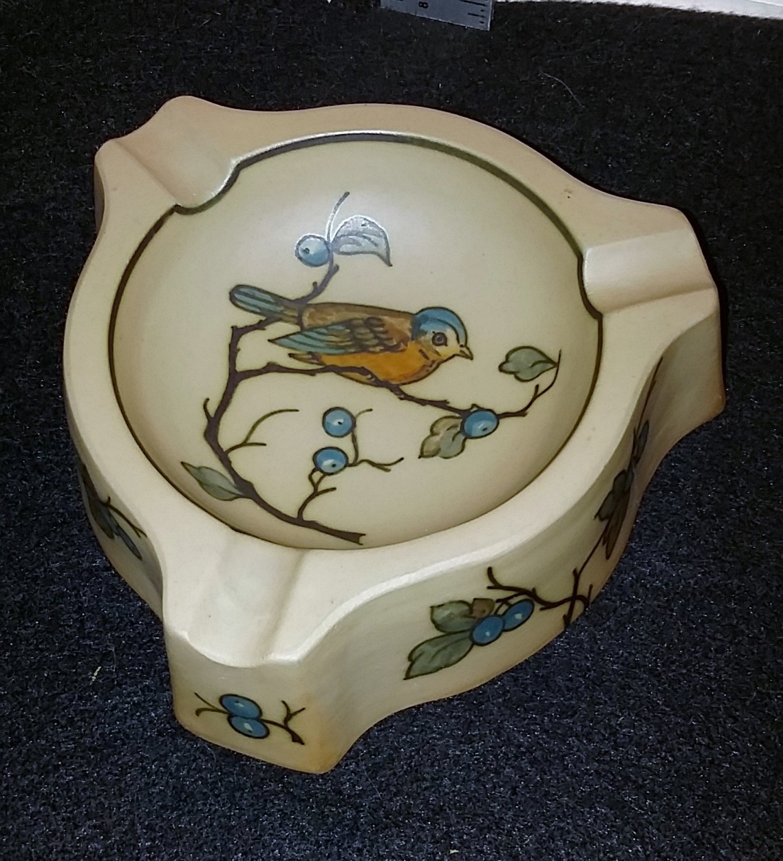 L. HJORTH BORNHOLM DENMARK POTTERY Bird on Branch Ashtray MARKED eBay