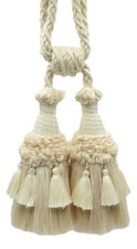 DECOPRO Tassel Tieback, Style# TBEMP62, Color# W13 - Cream Ivory [Set of 10]
