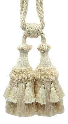 Decopro Quaste Raffhalter,Stil # TBEMP62,Farbe #W13 - Creme Elfenbein [ Set 10]