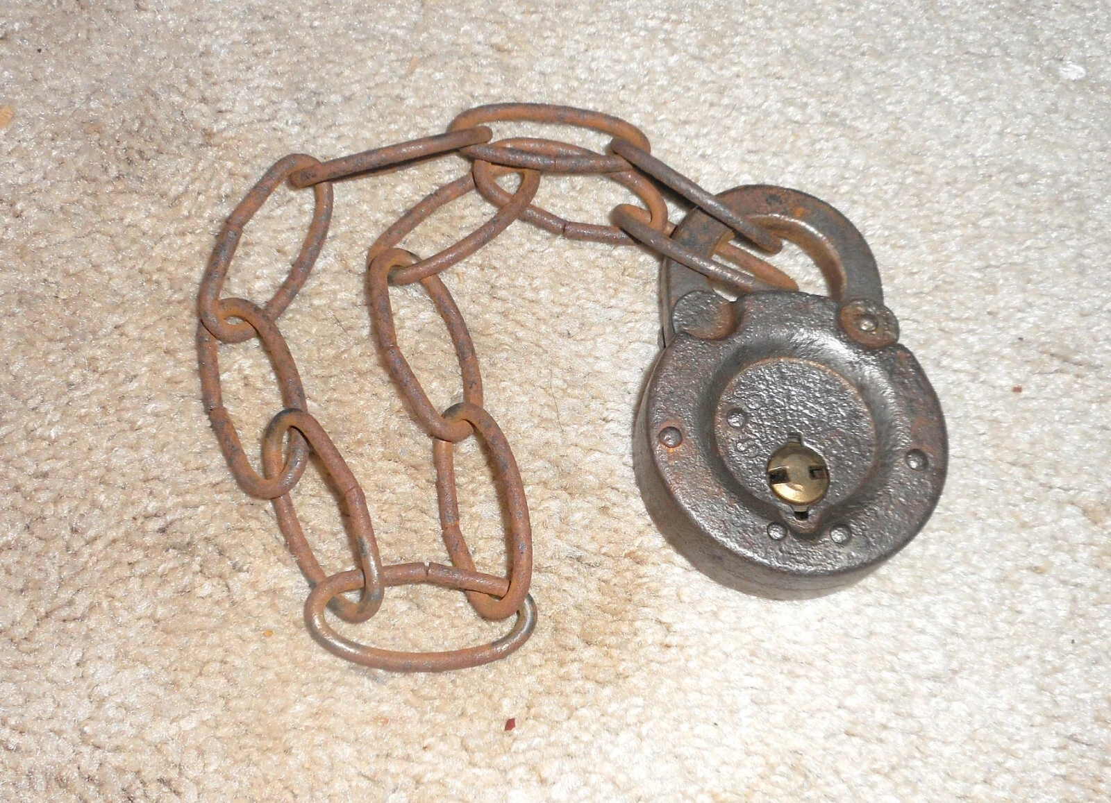 SERRURE CADENAS VINTAGE SUPREME SIX 6 LEVIERS avec CHAINE SANS CLÉ