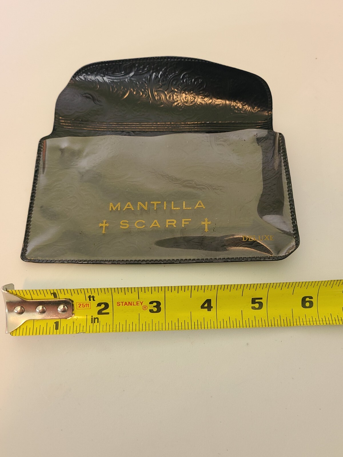 RARE Mantilla Scarf Storage Pouch Vintage Deluxe Cross Gem