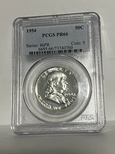 1954 Franklin Silver Half Dollar PCGS PR-66