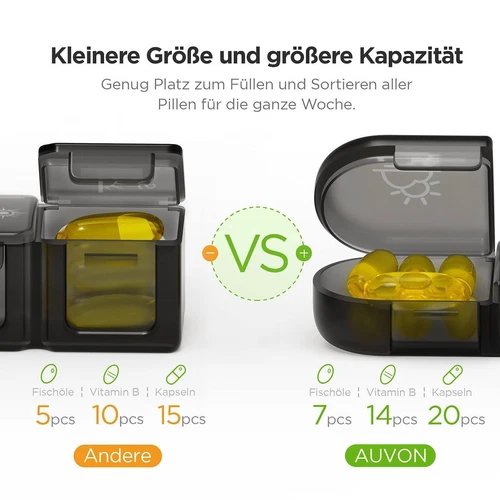 Tablettenbox 7 Tage 3 Fächer Einfaches Füllen Medikamentenbox Pillendose Box DE - Bild 10 von 12