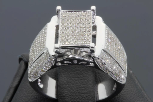 1.25 CARAT REAL DIAMOND STERLING SILVER ENGAGEMENT BRIDAL WEDDING RING - Picture 4 of 4