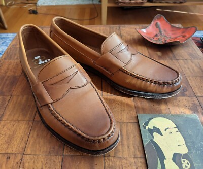 ALLEN EDMONDS AE WALDEN BROWN LEATHER SHOES US 9.5 D SLIP ON