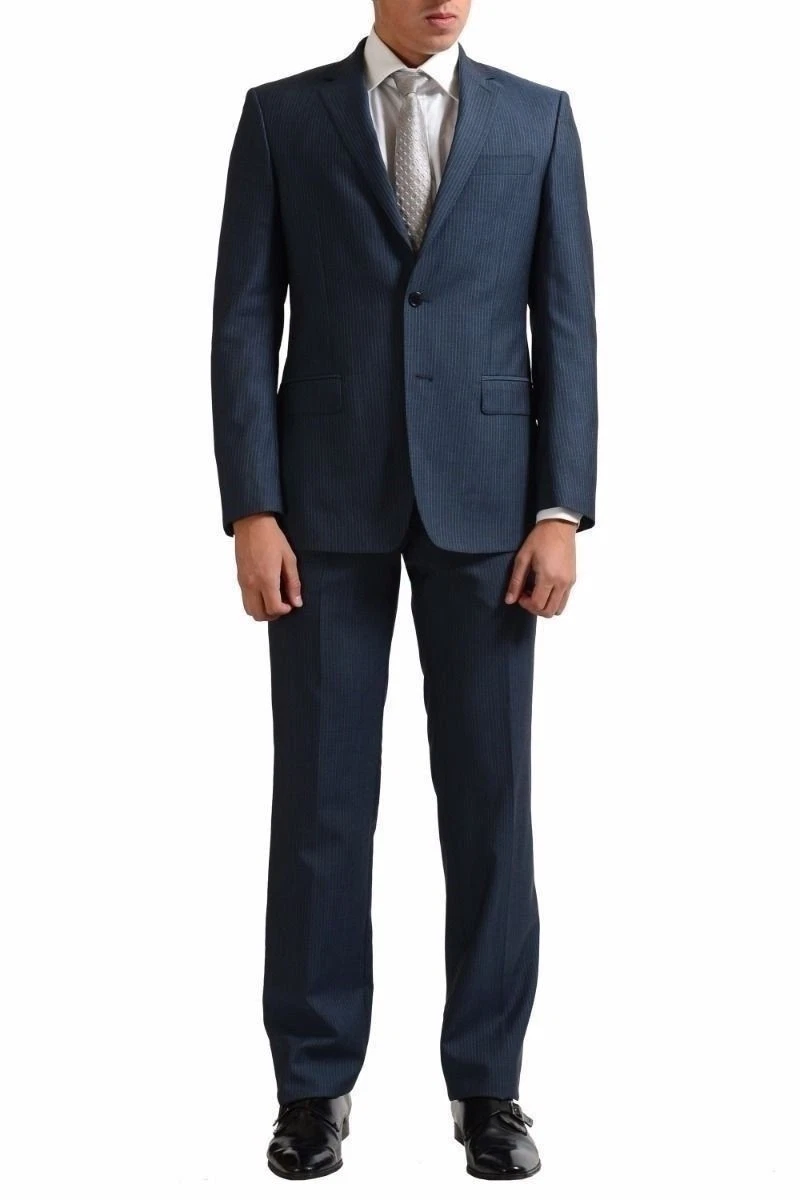 Versace — Versace Collection Men's Silk Mohair Wool Striped Two Button Suit US 36 IT 46