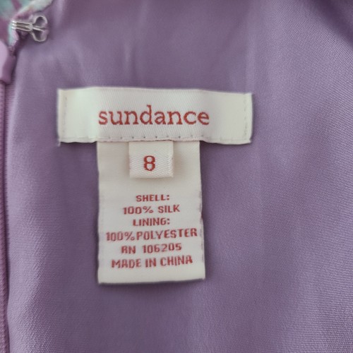Sundance Sz 8 Purple Silk Whimsical Fairy Ruffles Flutter Sleeves Dress - Picture 2 of 7