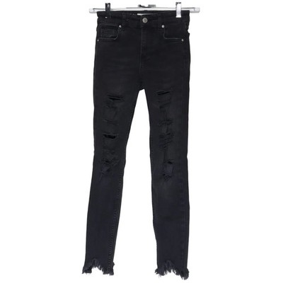 Bershka Denim, Jeans, Größe: 34, Grau, Baumwolle/Elasthan/Polyester #4wq