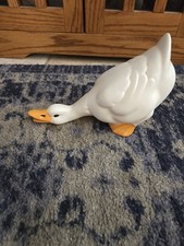 Vitage Handmade White Ceramic Ducks Goose Farmhouse Kitschy 1980 Country Cottage