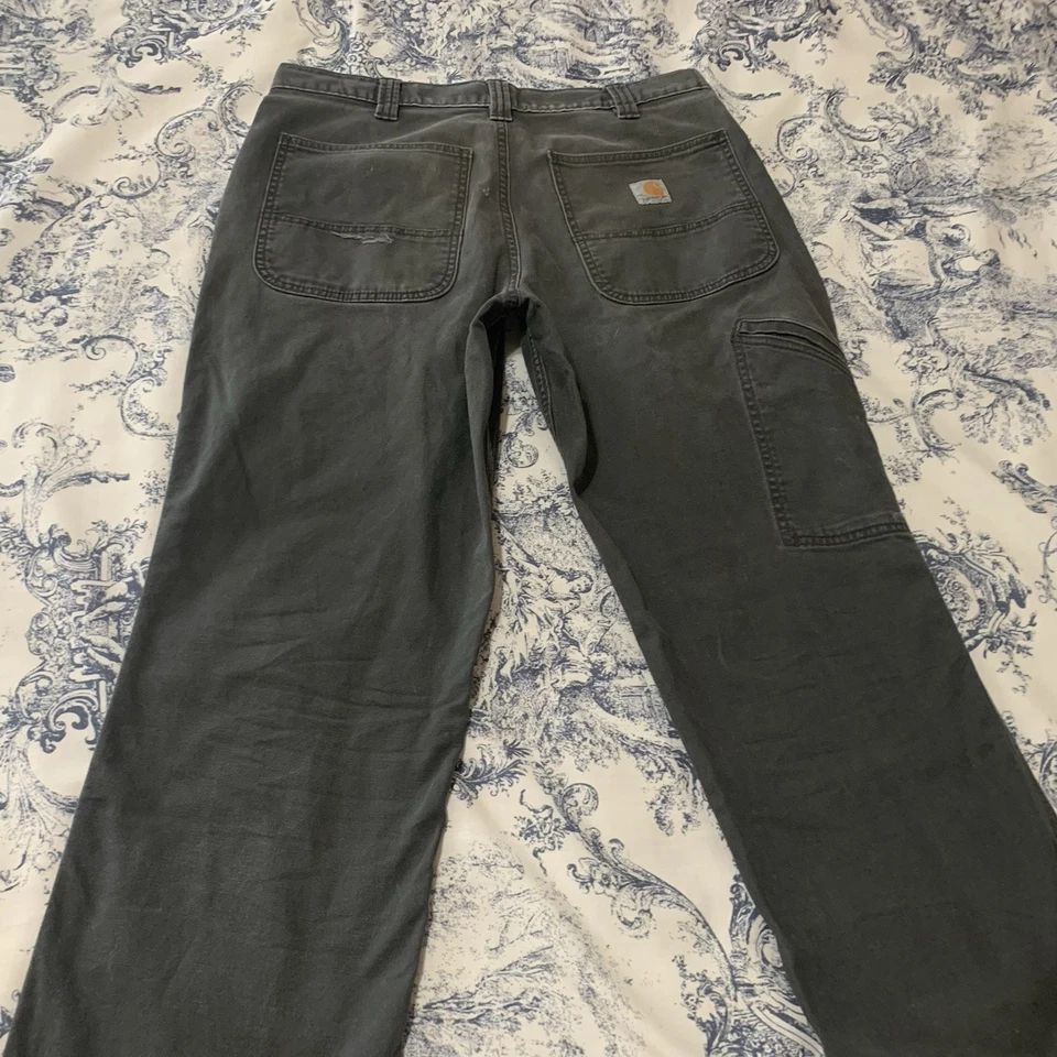 Carhartt 33x30 Pants Black Workwear Relaxed Fit Canvas-Fits 32/29 Work Wear- - Image 3 of 4