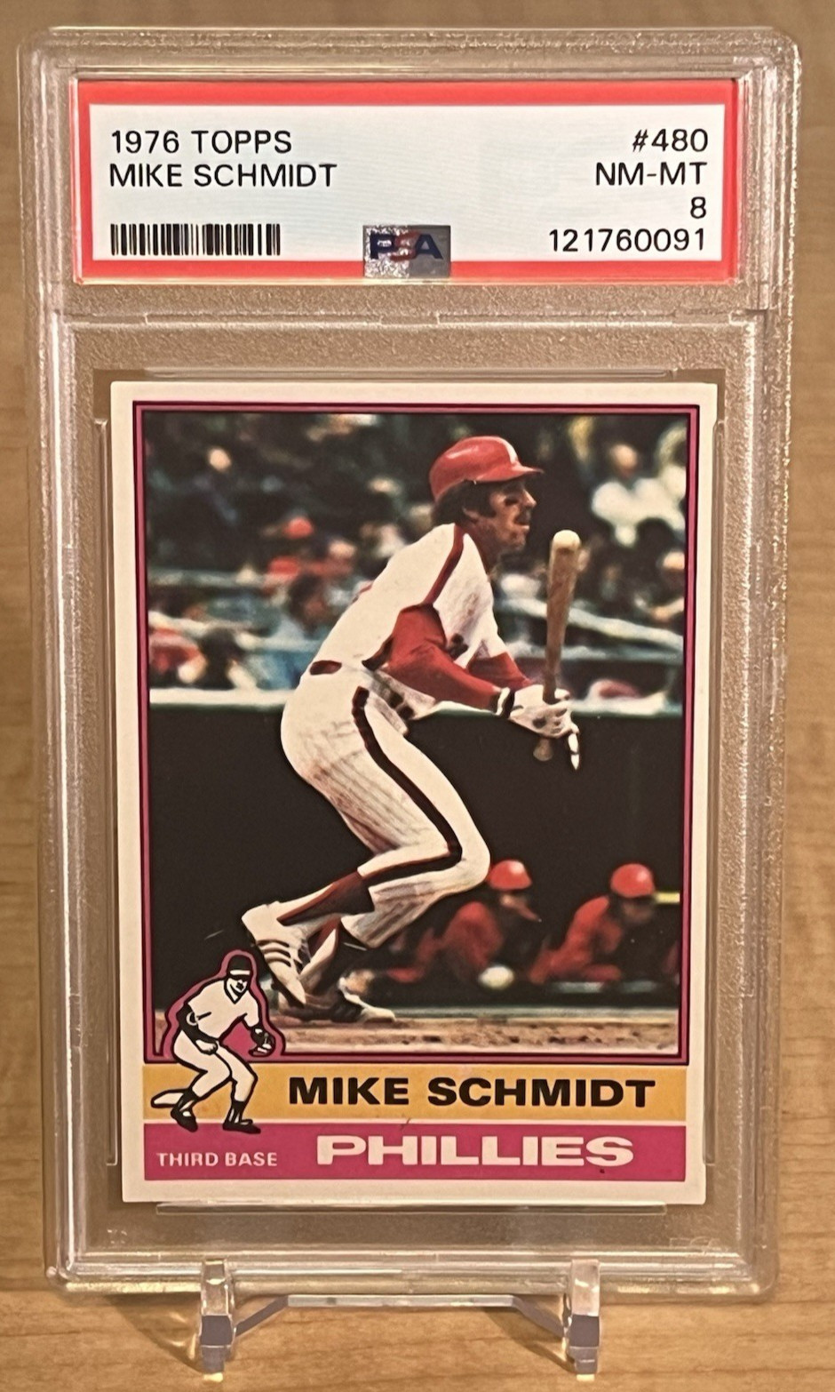 1976 Topps Mike Schmidt #480 Philadelphia Phillies PSA 8