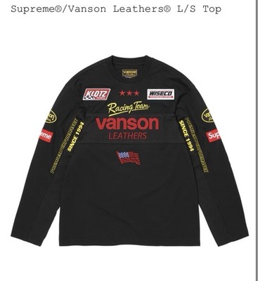 Supreme Vanson Leathers L/S Top SS26 Black Size LARGE | eBay
