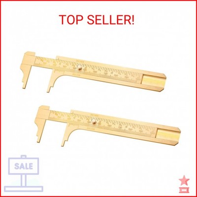 Konohan 2 Pcs Brass Vernier Caliper Pocket Handy Caliper Measuring Mini Tool Dou