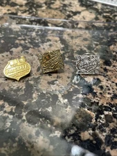 3 Vintage Falstaff Beer Safety Award Lapel Pin & tie tacks