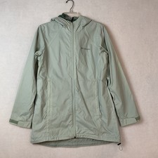 Columbia Switchback Jacket Womens M Green Hooded Rain Coat Lined Zip Front