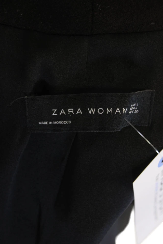 Chaqueta Larga Zara Mujer Colorblocked Bolsillo Frente Abierto Marrón Talla L Foto 4 de 4