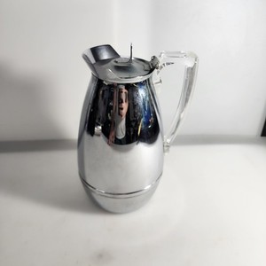Vintage THERMOS Stainless Insulated MCM Carafe 2585 LUCITE Handle Chrome Finish