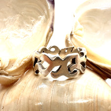 VINTAGE 925 STERLING SILVER TRACERY ETERNITY BAND RING