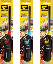 Neon Refillable Butane Fuel Lighter, Pocket Lighter, BBQ Lighter, Candle Lighter