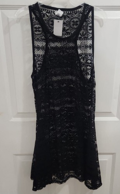 #ad West Loop Women#x27;s Black Tank Top Cover Up Large Xtra Large $11.00