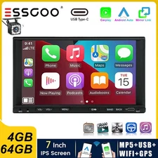 Android 15 Carplay GPS Navi USB 7" Double 2Din Touch Screen Car Stereo Radio Cam